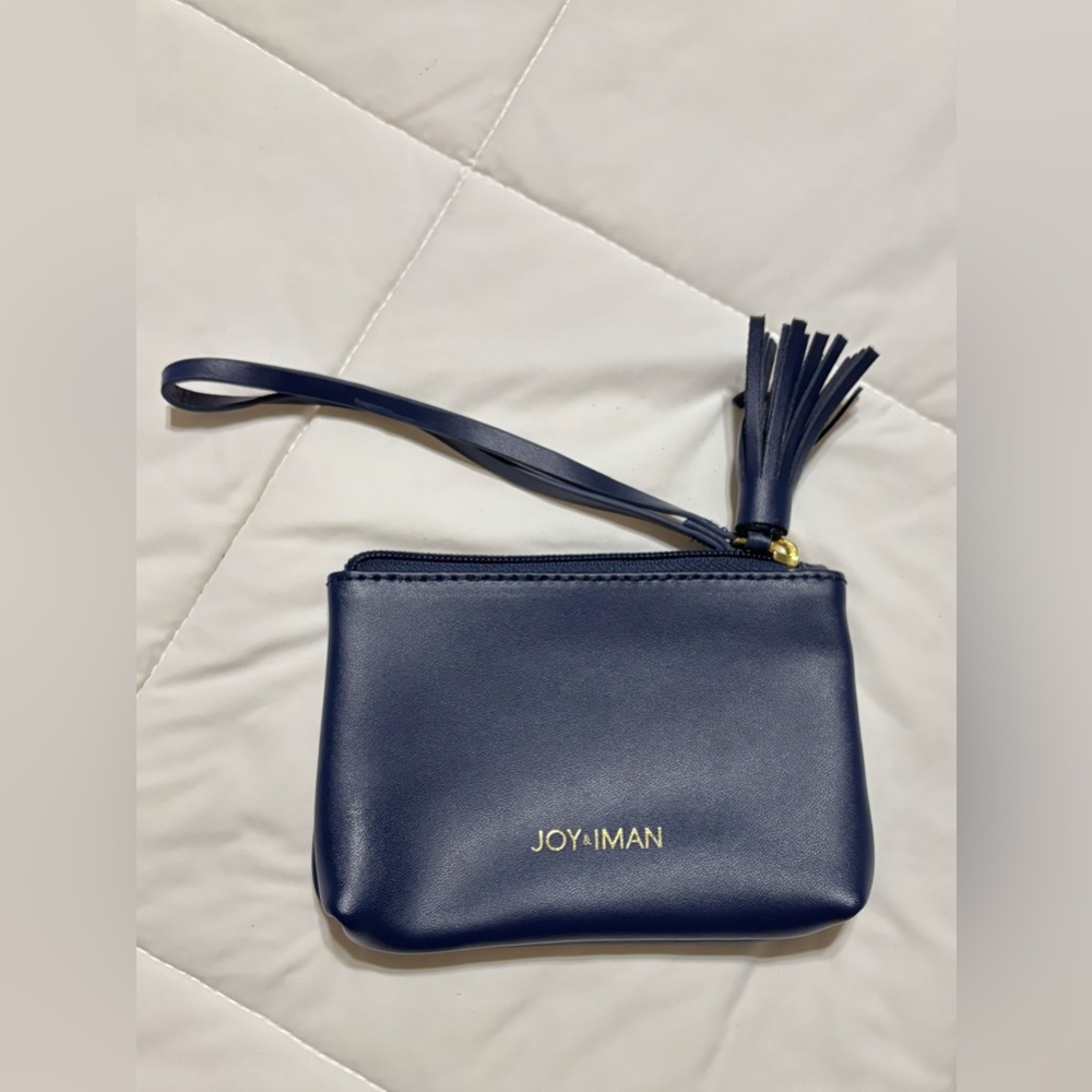 Joy & Iman Blue Clutch with Tassel and Wrist Strap NWOT new condition Perfect